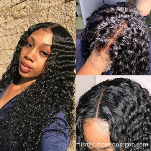 HD Human Hair Wigs 13x4 Lace Frontal Wig Water Wave Lace Front Human Hair Wigs For Women Transparent Lace Frontal Wigs Misney